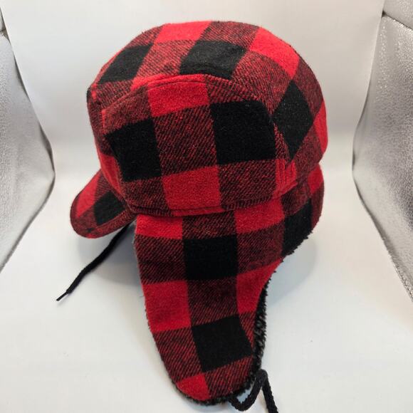 Buffalo Plaid Winter Hat and Mitten Lot 4 Adult OSFM Target Trapper Set - Picture 3 of 16